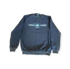 Lacivert Renk Hava Harp Sweatshirt 3 İplik Unisex (L Beden)