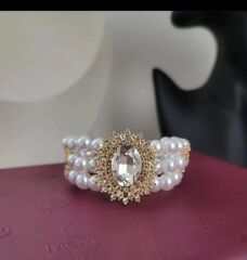 Donna Çok Katmanlı Altın Tonlu Çiçek Desenli Bileklik Modeli