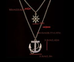 Donna Denizcilik Temalı İkili Kolye Modeli