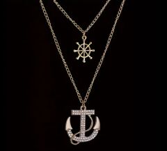 Donna Denizcilik Temalı İkili Kolye Modeli