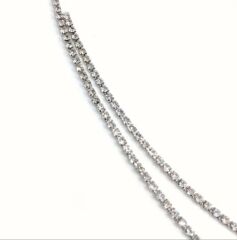 Donna Gümüş Renk Kalp Formunda Taşlı Bel Zinciri