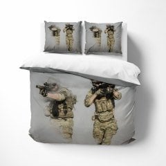 Çift Kişilik Nevresim Takımı (Asker Desenli)