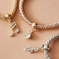 Donna Taşlı Müzik Notası Motifli Mısır Zinciri Bileklik Seti (3'lü)