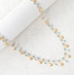 Donna Bohem Tarzı Parlak Taşlı Deniz Kabuğu Vücut Zinciri