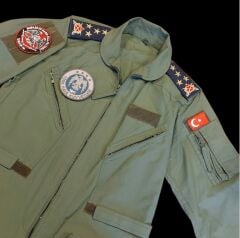 Türk Hava Kuvvetleri Haki Renk Orgeneral Pilot Tulum (50-3/M-L Beden)