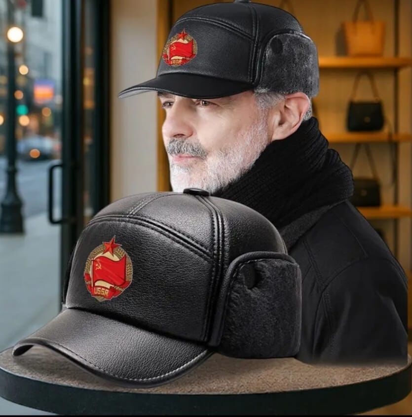 Siyah Renk Sovyet Kulaklıklı Pilot Şapka Modeli (58 Numara)