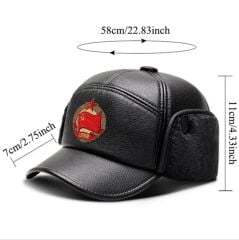 Siyah Renk Sovyet Kulaklıklı Pilot Şapka Modeli (58 Numara)