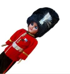 19 cm. Dönem İngiliz Üretimi Asker Kumaş Bebek (Kollar ve Gözler Hareketli)