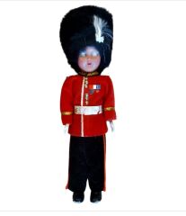 19 cm. Dönem İngiliz Üretimi Asker Kumaş Bebek (Kollar ve Gözler Hareketli)