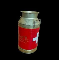 17x9 cm. Dönem  Metal Süt Güğümü Formunda Swiss Premium Çikolata Kutusu