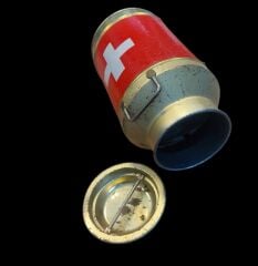 17x9 cm. Dönem  Metal Süt Güğümü Formunda Swiss Premium Çikolata Kutusu