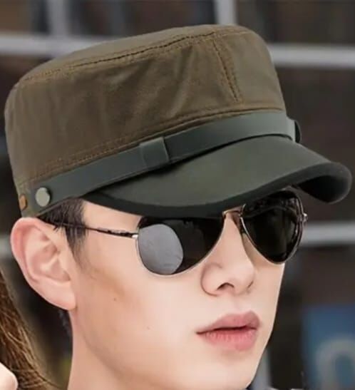 Retro Kahve Haki Tonlarda Sakındıraklı Ayarlanabilir Şapka Modeli Unisex