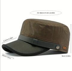 Retro Kahve Haki Tonlarda Sakındıraklı Ayarlanabilir Şapka Modeli Unisex