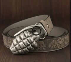 Military Fashion Metal Döküm Toka Siyah Renk Kemer Modeli