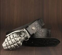 Military Fashion Metal Döküm Toka Siyah Renk Kemer Modeli