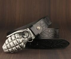 Military Fashion Metal Döküm Toka Siyah Renk Kemer Modeli