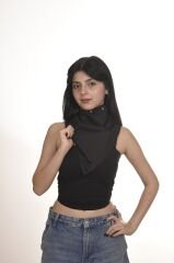 65x65 cm Siyah Renk Kurukafa Spike Bandana