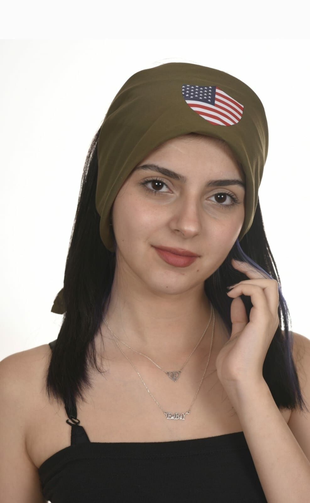 65x65 cm.Haki Renk U.S. Bandana