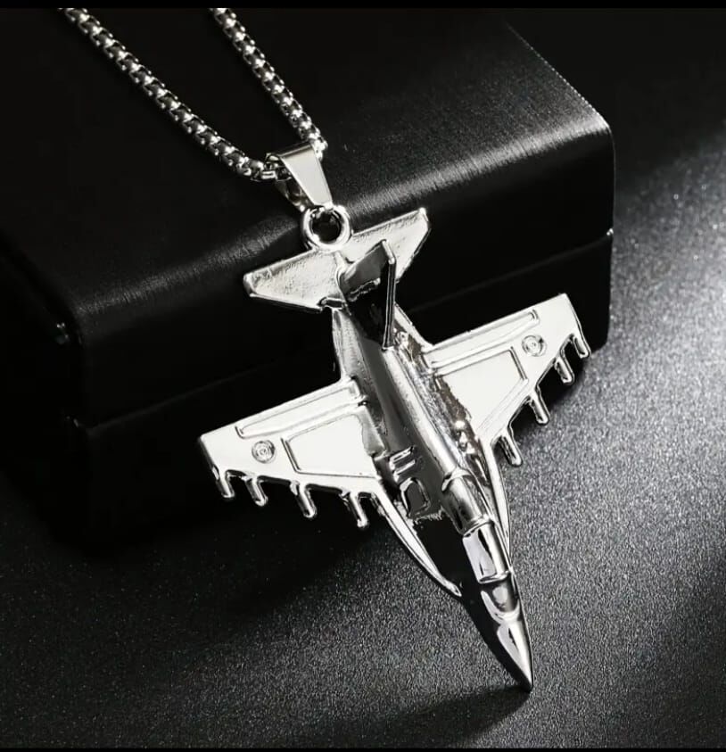 Paslanmaz Çelik Savaş Uçağı Kolye Modeli Unisex