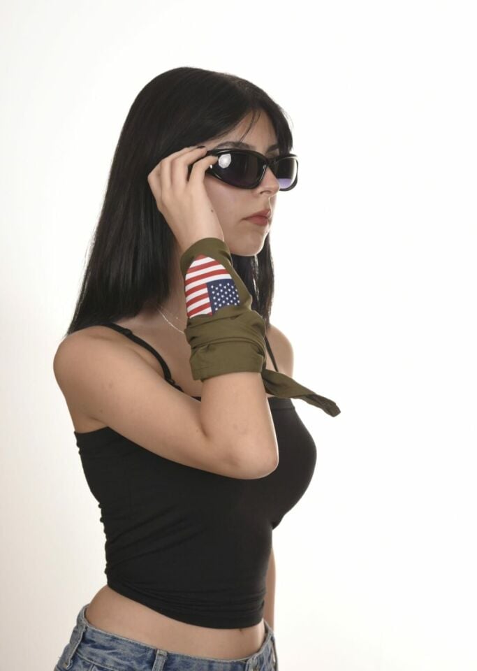 65x65 cm.Haki Renk U.S. Bandana