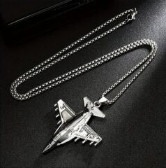 Paslanmaz Çelik Savaş Uçağı Kolye Modeli Unisex