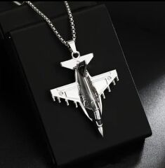 Paslanmaz Çelik Savaş Uçağı Kolye Modeli Unisex