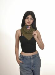 65x65 cm.Haki Renk U.S. Bandana