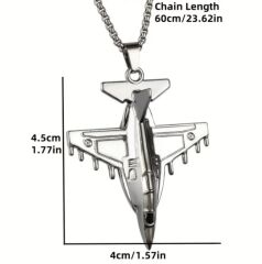 Gold Renk Paslanmaz Çelik Savaş Uçağı Kolye Modeli Unisex