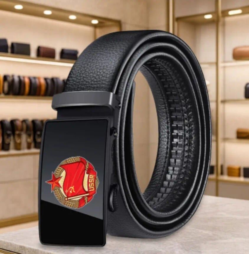 120x3.5 cm. Siyah Renk Klasik Tokalı Sovyet Kemer Unisex