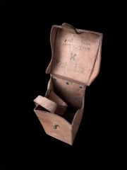 18x9x8 cm.Ww2 Dönemi Deri Kütüklük