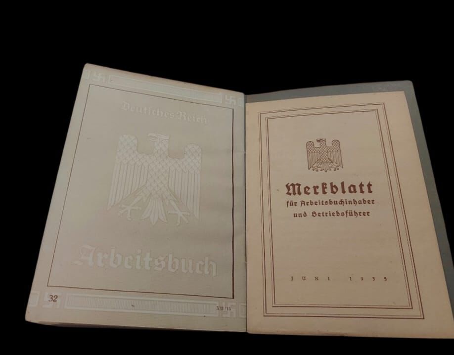 1935 Nazi Almanyası Dönemi  Çalışma Karnesi