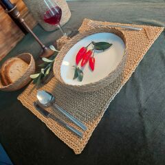 42x32 cm. 6'lı  Dikdörtgen Servislik Peçetelik Takımı