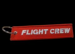13x3 cm. Flight Crew (Uçuş Ekibi) Nakış Askı (Metal Halka Geçmeli)