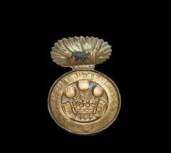 2.5x4 cm. İngiltere Kraliyet Weich Fusiliers Birliği Metal Şapka Kokartı