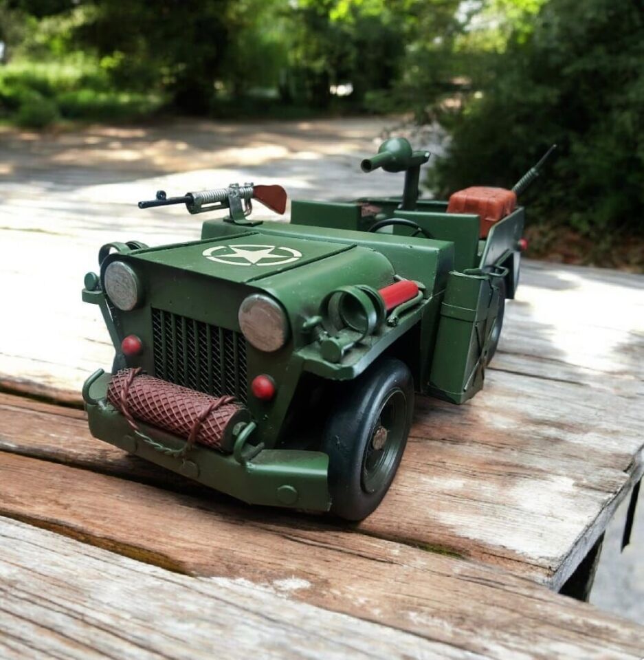 29x15x15 cm. Ww2 Willy's Jeep Metal Askeri Model Araç