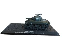 Kutusunda 8.5x4x5 cm. 756th Tank Battalion  5th Army France-1945  M4A3 Sherman Metal Model