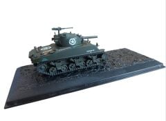 Kutusunda 8.5x4x5 cm. 756th Tank Battalion  5th Army France-1945  M4A3 Sherman Metal Model