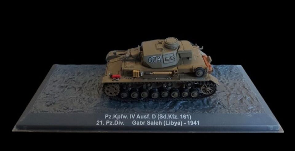 Kutusunda 8.5x4x5 cm. 21Pz.Div.Gabr Saleh Libya-1941  Pz.Kpfw IV Ausf. D (Sd.Kfz.161) Metal Model