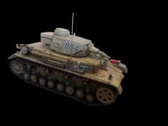 Kutusunda 8.5x4x5 cm. 21Pz.Div.Gabr Saleh Libya-1941  Pz.Kpfw IV Ausf. D (Sd.Kfz.161) Metal Model