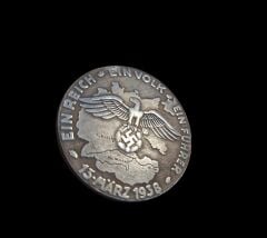 3.6 cm. Çap 1938 Avusturya'nın N. Almanya'sına  İlhakı Madalyonu (Anschluss)