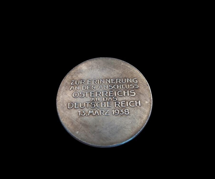 3.6 cm. Çap 1938 Avusturya'nın N. Almanya'sına  İlhakı Madalyonu (Anschluss)