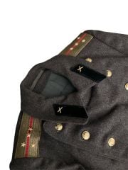 Sovyet Dönemi Piyade Yüzbaşı Kaput Unisex (M-L Beden) Kahverengi Kumaş