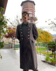 Sovyet Dönemi Piyade Yüzbaşı Kaput Unisex (M-L Beden) Kahverengi Kumaş