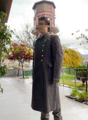 Sovyet Dönemi Piyade Yüzbaşı Kaput Unisex (M-L Beden) Kahverengi Kumaş