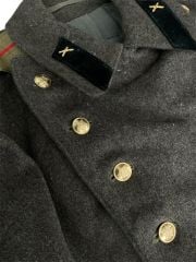 Sovyet Dönemi Piyade Yüzbaşı Kaput Unisex (M-L Beden) Kahverengi Kumaş