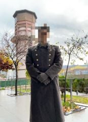 Sovyet Dönemi Piyade Yüzbaşı Kaput Unisex (M-L Beden) Kahverengi Kumaş