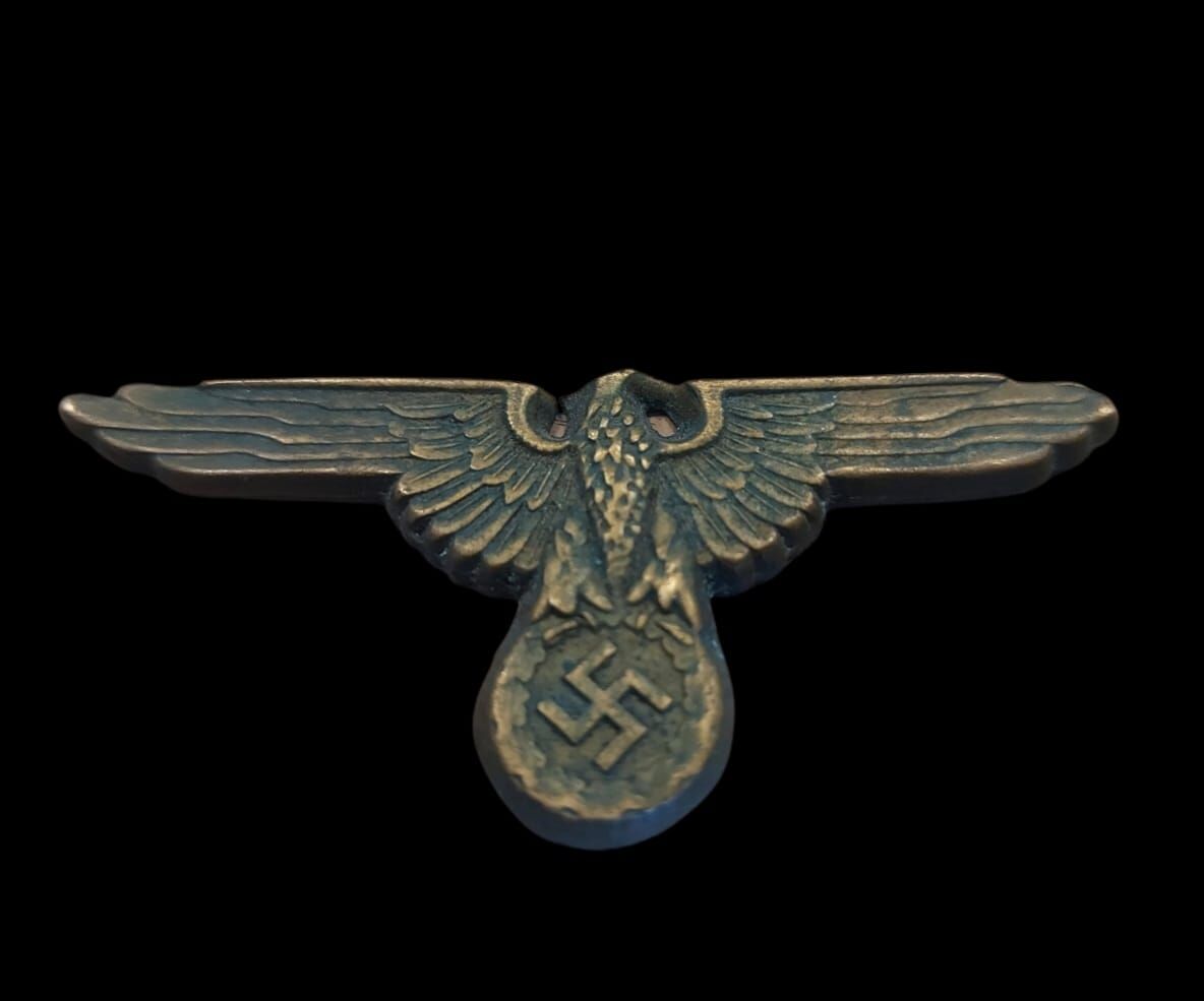 7x3 cm. Ww2 Alman  Subay Metal Şapka Kokartı