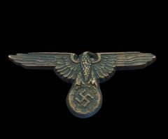 7x3 cm. Ww2 Alman  Subay Metal Şapka Kokartı