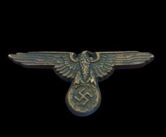 7x3 cm. Ww2 Alman  Subay Metal Şapka Kokartı