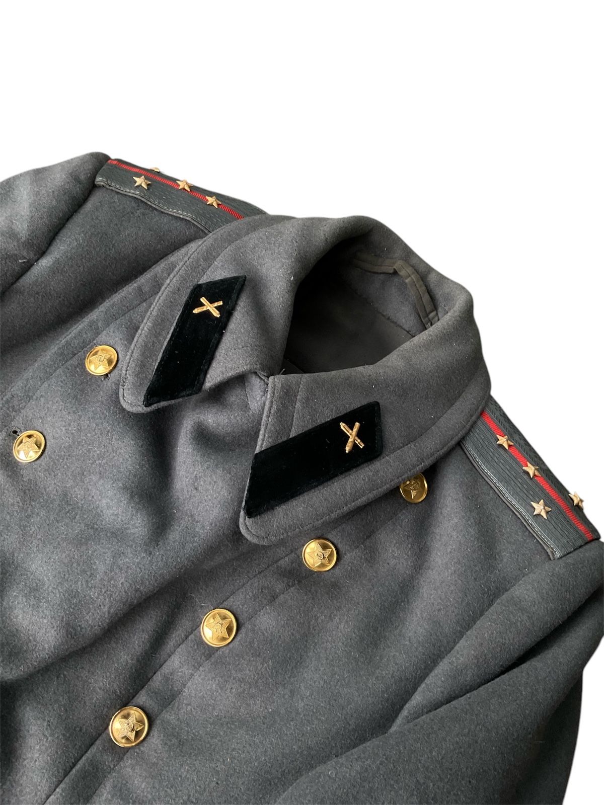 Sovyet Dönemi Piyade Yüzbaşı Kaput Unisex (M-L Beden) Füme Kumaş.